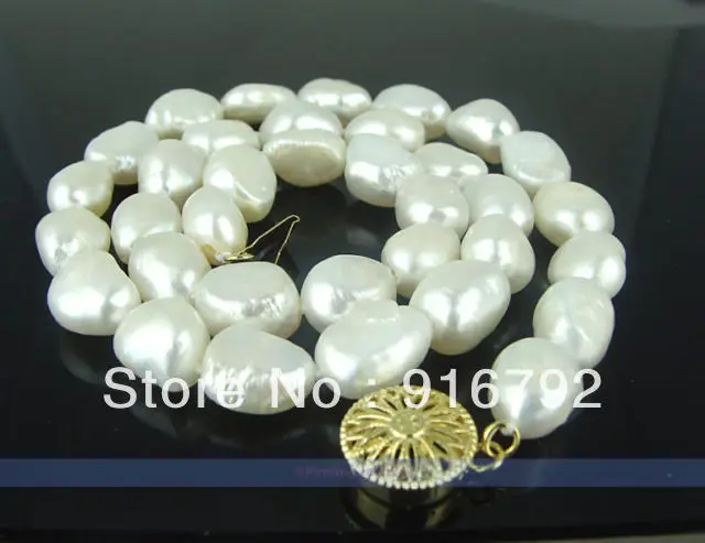 

free shipping >>>>>14KGP HUGE 11mm Baroque Freshwater Pearl Necklace