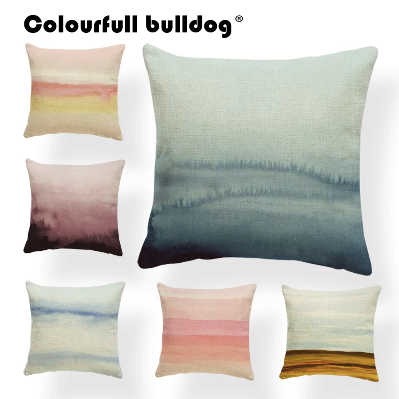 17x17" Foggy Forest Print Polyester Pillow Case Sofa Throw Cushion Cover Decor