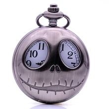 Панк крутой Кошмар перед Рождеством кварцевые карманные часы ожерелье цепь мужские женские рождественские подарки reloj de bolsillo