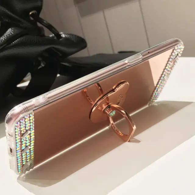 Luxury rhinestone case cover for xiaomi 8 Redmi Note 5 4X 4A mi phone case for xiomi xiami xiao mi A2 Mi 6 Max 3 Girls with Ring
