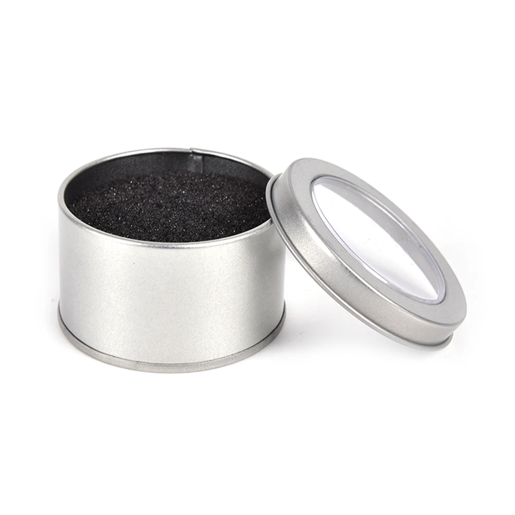 

Round Metal Jewelry Watch Gift Box Display Case With Cushion Watch Organizer Box Holder Display Gift Box 6.5*4cm Silver