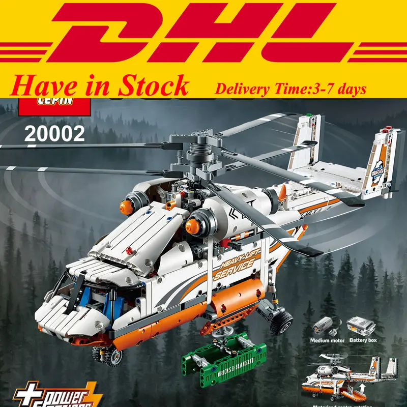 In Stock1060 PCS DHL font b LEPIN b font 20002 Technic Heavy Lift Helicopter Building Blocks