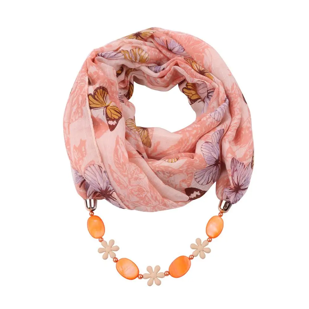 HONGHUACI декоративное ювелирное ожерелье стиль вуаль шарф бисер кулон головной платок шарфы для женщин платок Femme хиджаб - Цвет: 39