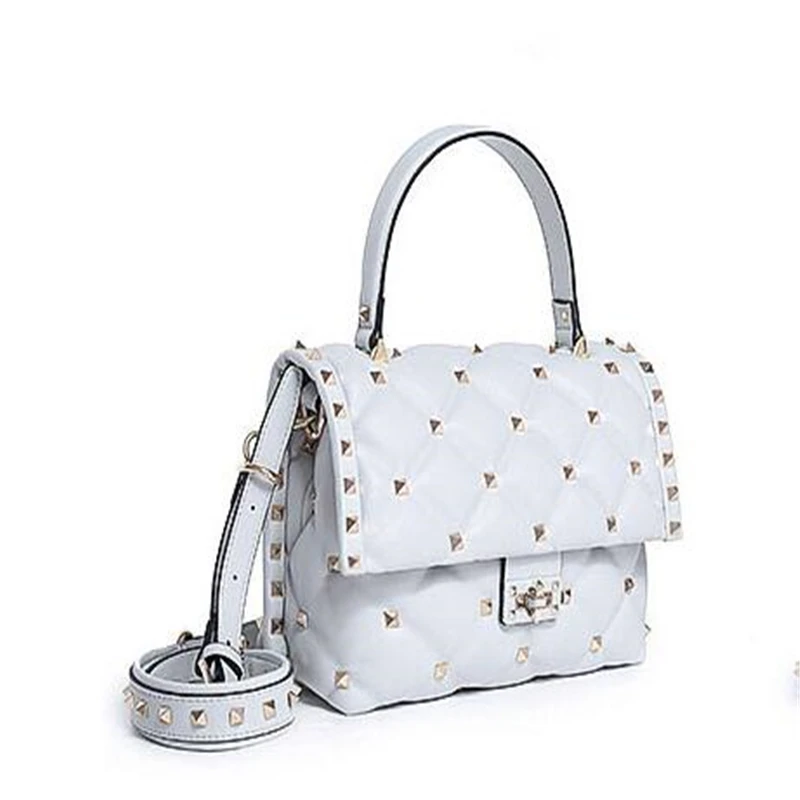 Супер роскошные женские сумки для шоу, модная новинка, известный бренд, дизайнерская сумка на плечо с заклепками и замком