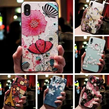 Für Huawei Honor 10i 20e Fall 3D Relief Tier Blume Relief Abdeckung Für Huawei Ehre 10i 10 ich Honor10i HRY-LX1T schwarz Silikon