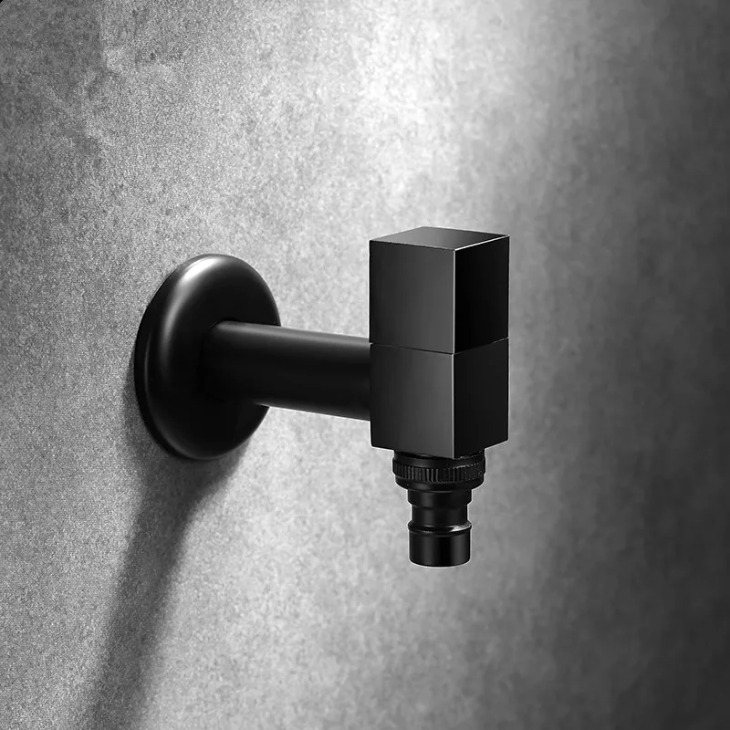 

Black Washing Machine Faucet Wall Mounted Bibcock,304 Stainless Steel Outdoor Garden Faucet Washing Machine Tap Small tap
