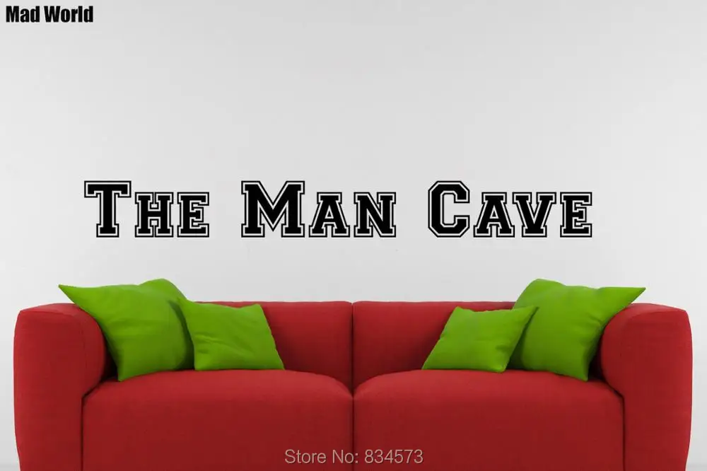 Mad World The Man Cave Wall Art Stickers Wall Decal Home DIY Decoration
