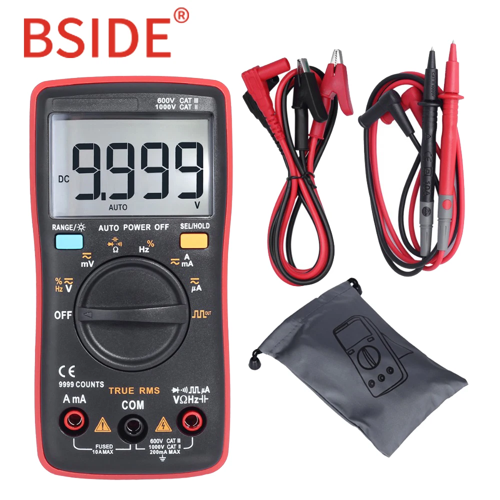 BSIDE ZT109 Профессиональный практичный 9999 отсчетов Ture RMS цифровой мультиметр