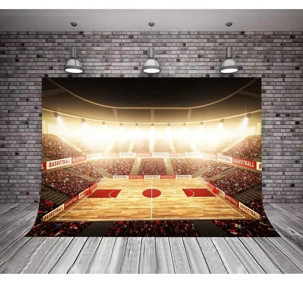 

Indoor NBA basketball court light backdrops Vinyl cloth High quality Computer print wall Photography Backgrounds