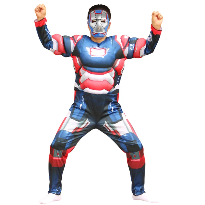 Iron Man Cosplay Tony Stark Costume Men Racing Uniform Suit Blue Jumpsuit Outfit