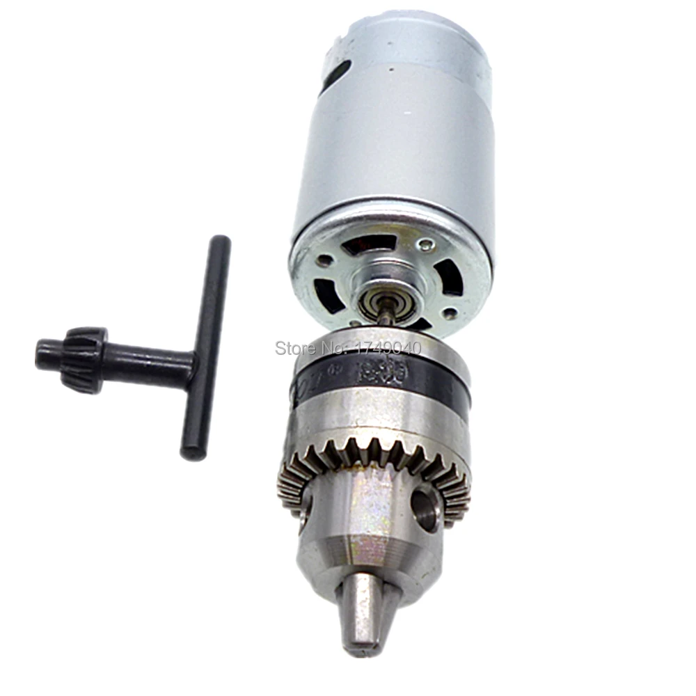 Mini 555 Motor 6V 15V DC Micro Geared Tapered B10 Drill Chuck With Chuck Key 3.17mm Morot Shaft