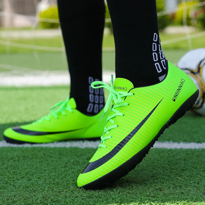 BOOMING Adult Soccer Shoes Men Boy Football Boots High Ankle Kids Professional Training Sport Sneakers Size 35-44  (42)