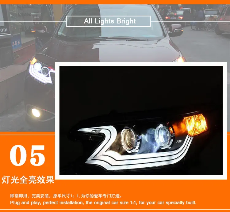 2 шт. светодиодный фары для Honda Civic 2012- Автомобильный светодиодный свет двойной ксеноновые линзы автомобильные аксессуары Габаритные огни