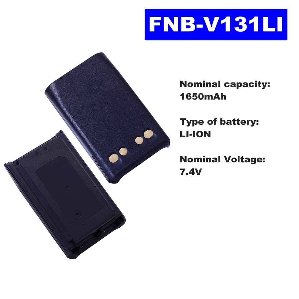 7.4V 1650mAh LI-ION Radio Battery FNB-V131LI For Vertex Standard Walkie Talkie VX231/228/230 Two Way Radio pmnn4077 walkie talkie li ion battery for motorola xpr6350 xpr6380 xpr6550 xpr6580 p3400 dp3401 dp3600 dp3601 two way radio