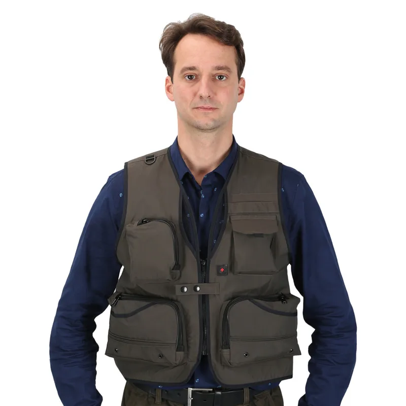 Summer Men's Clothing Casual With Hidden Pockets Regular Mesh Two