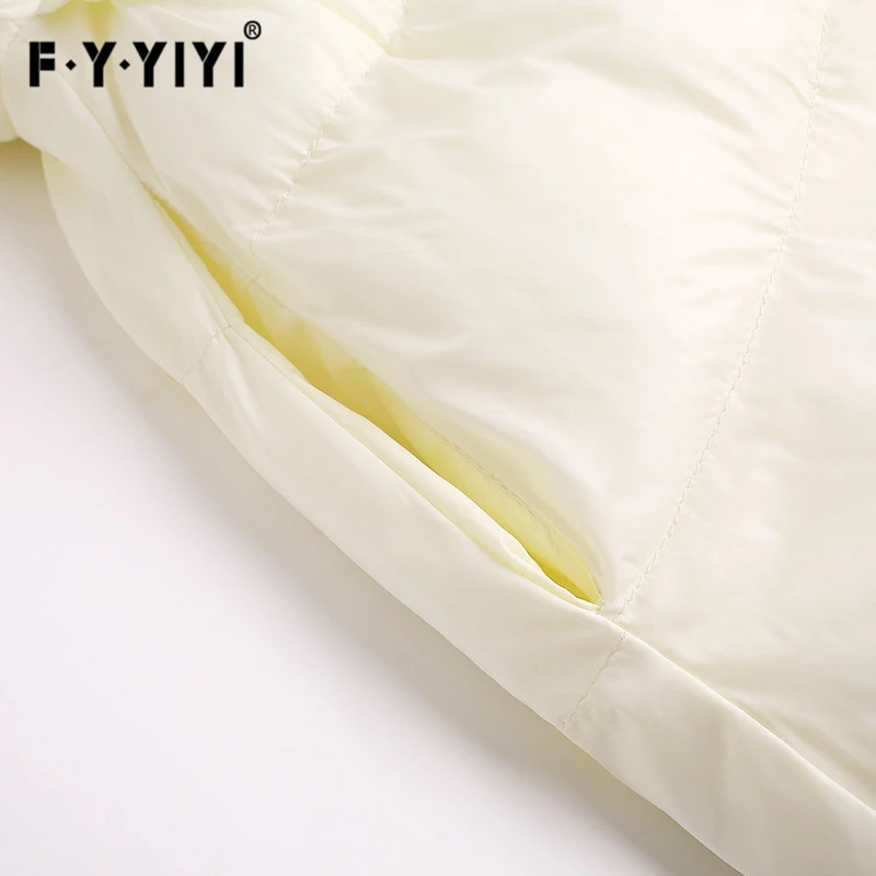 FYYIYI плиссированные зимние пуховики Женская юбка с оборками новое теплое длинное