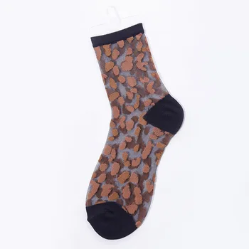 

Women Socks Acrylic Leopard Print Mesh Perspective Sexy Breathable Elastic Force Fashion Thin Crystal Socks