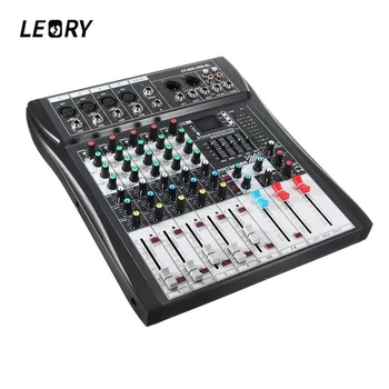 

LEORY Profissional 6 Channel DJ Mixer Controller Metal DJ Mezclador With USB bluetooth LED Screen DJ Console Wireless For Audio