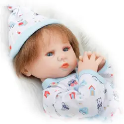 SanyDoll см 20 дюймов 50 см силиконовая кукла реборн, Реалистичная кукла голубое платье Прекрасная кукла мальчики и девочки праздничные подарки