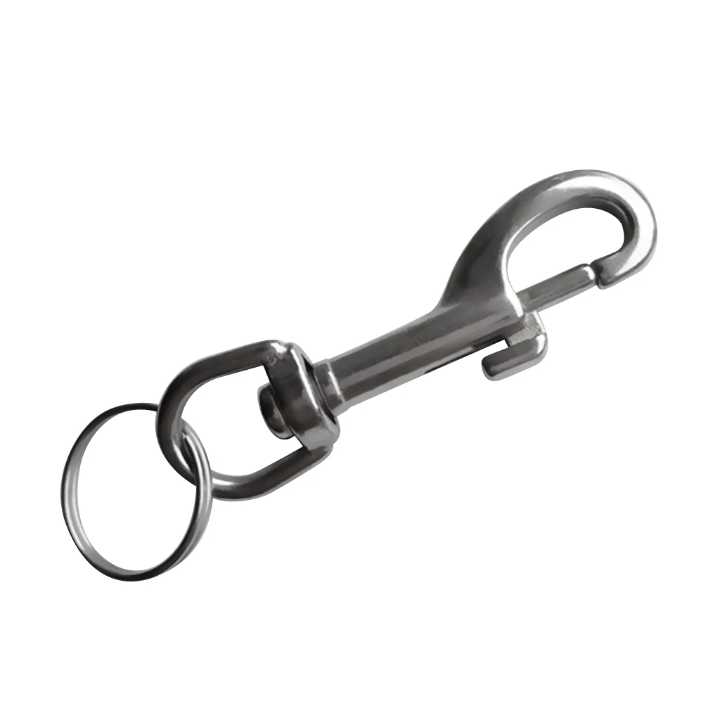 Scuba Diving Dive Diver 316 Stainless Steel Single Ended Bolt Snap Hook Clip with Key Holder Keyring