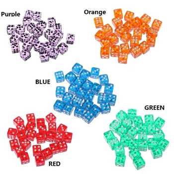 

25 Pcs/Set New Party Game Dice 12 Square Transparent Dices Colorful Club Play Gifts For Dungeon D & D Desktop Table Games