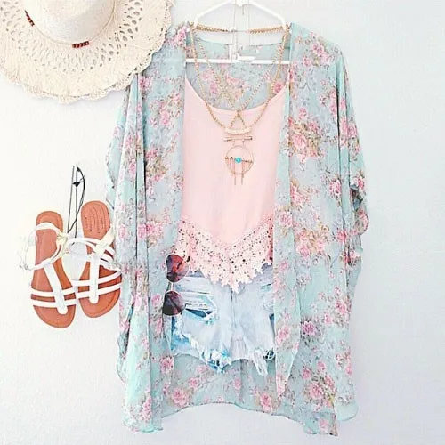 New Arrivals 2019 Women Blouses Plus Sizes Floral Cardigan Women Tops Chiffon Batwing Blouse Kimono Cardigan Chemise Femme XXXL