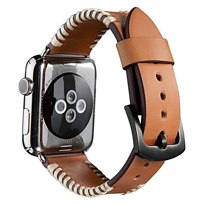 Ремешок для Apple Watch Band 42 мм iwatch Series 5 4 кожаный браслет растительного дубления