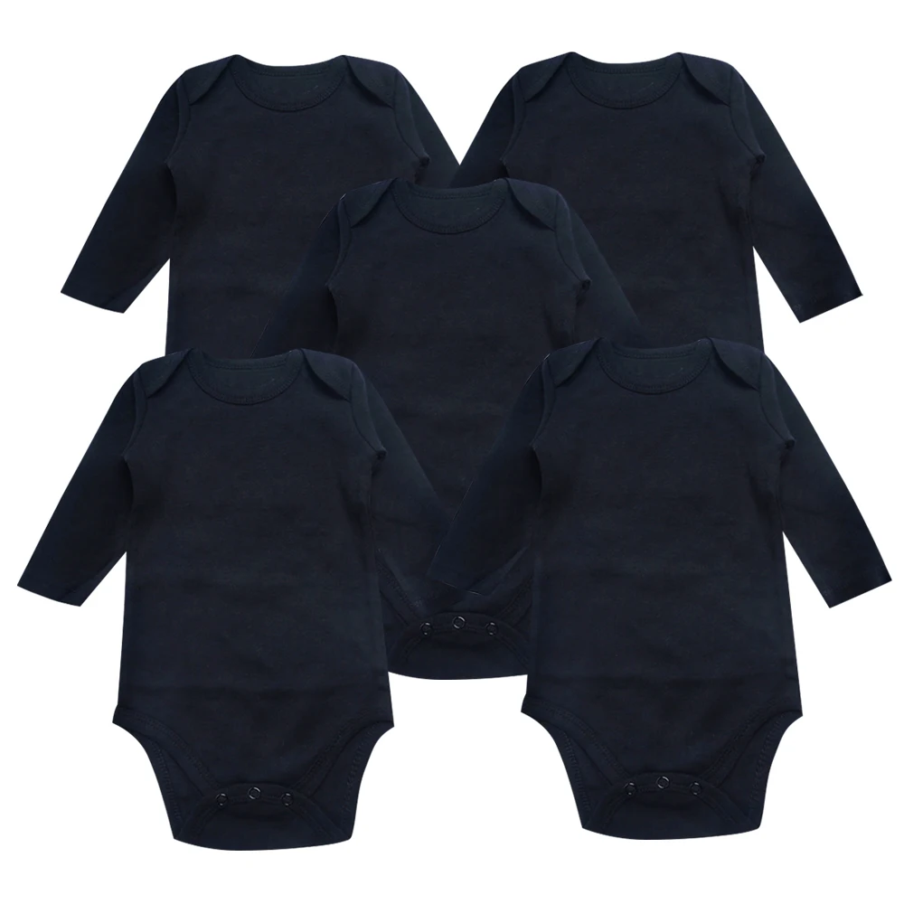 

5PCS/Lot Onesie Baby Long Sleeve Solid Newborn Baby Clothes 2018 Bodysuit Baby Unisex O-Neck Cotton Fashion nfant Jumpsuit