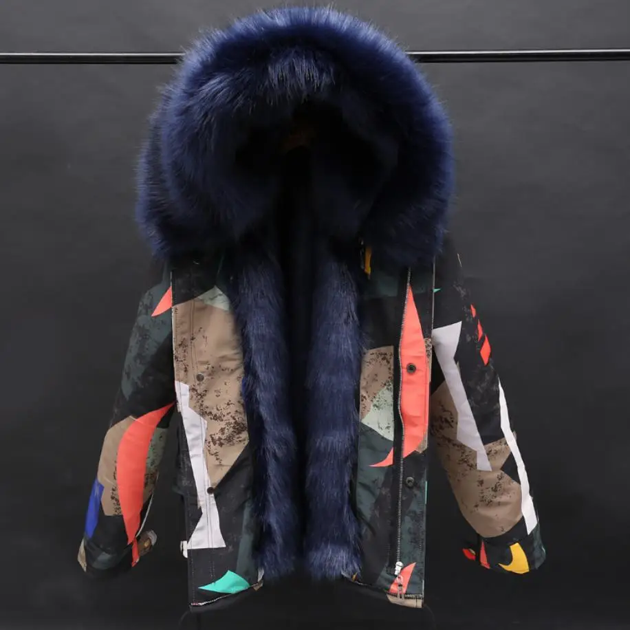 

Winter Children's Baby Warm Overcoat Faux Fox Fur Liner Hooded Thicken Jacket Coat Kids Parka Stitching Cotton Outerwear Y17