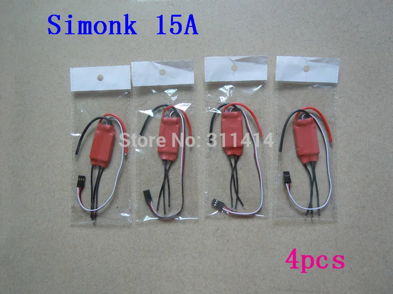 

4pcs/lot 2-3S Simonk 12A 15A Brushless ESC Speed Controller For QAV250 Mini FPV Quads Multirotor Helicopter Wholesale