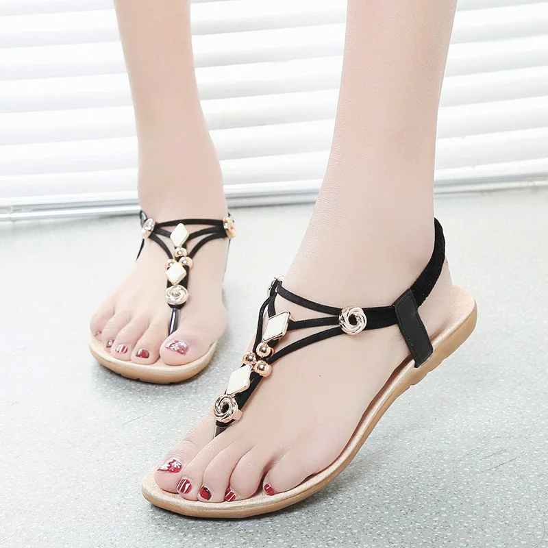 Women's sandals Summer Women Flats Sandals Bohemia Style Ladies Sandals ...