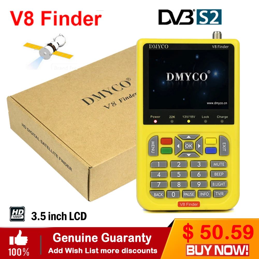 

Original Finder satfinder DVB-S2/S High Definition Satellite Finder 3.5" LCD Display DVB-S FTA HD digital satellite meter