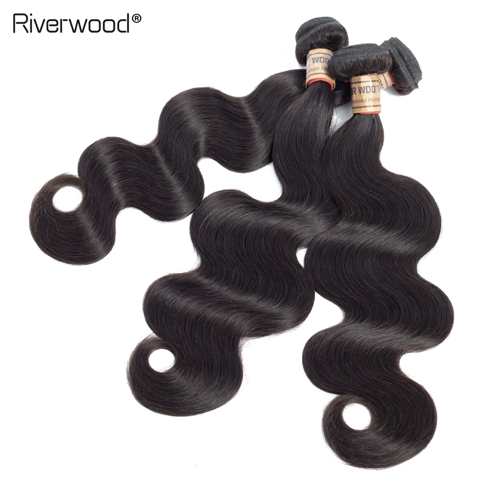 Riverwood Human Hair Weave 2/3 Bundles Malaysian Body Wave Bundles With 4*4 Lace Closure 100% Remy Hair Extensions Free Shipping