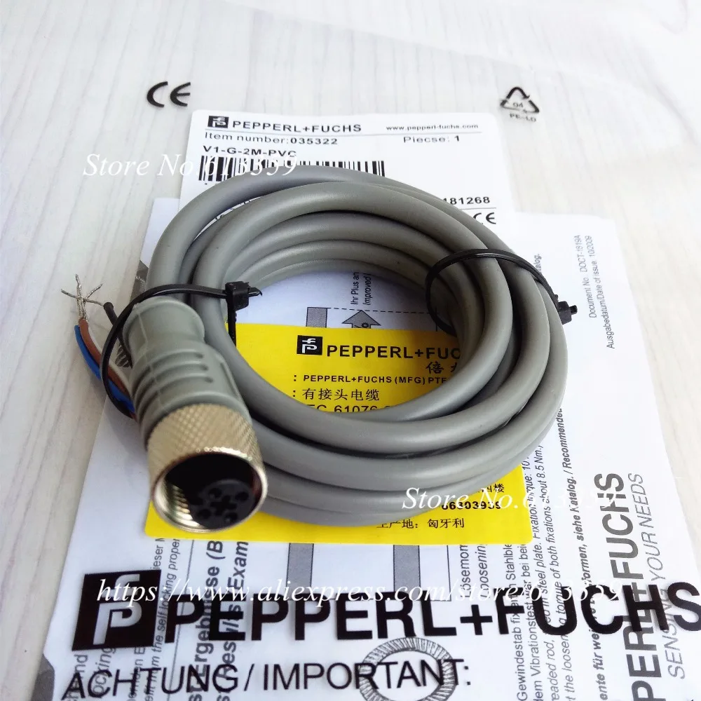 

2PCS V1-G-2M-PVC P+F Female Connector M12 4-pin PVC Cable for Sensor New High-Quality Warranty For One Year