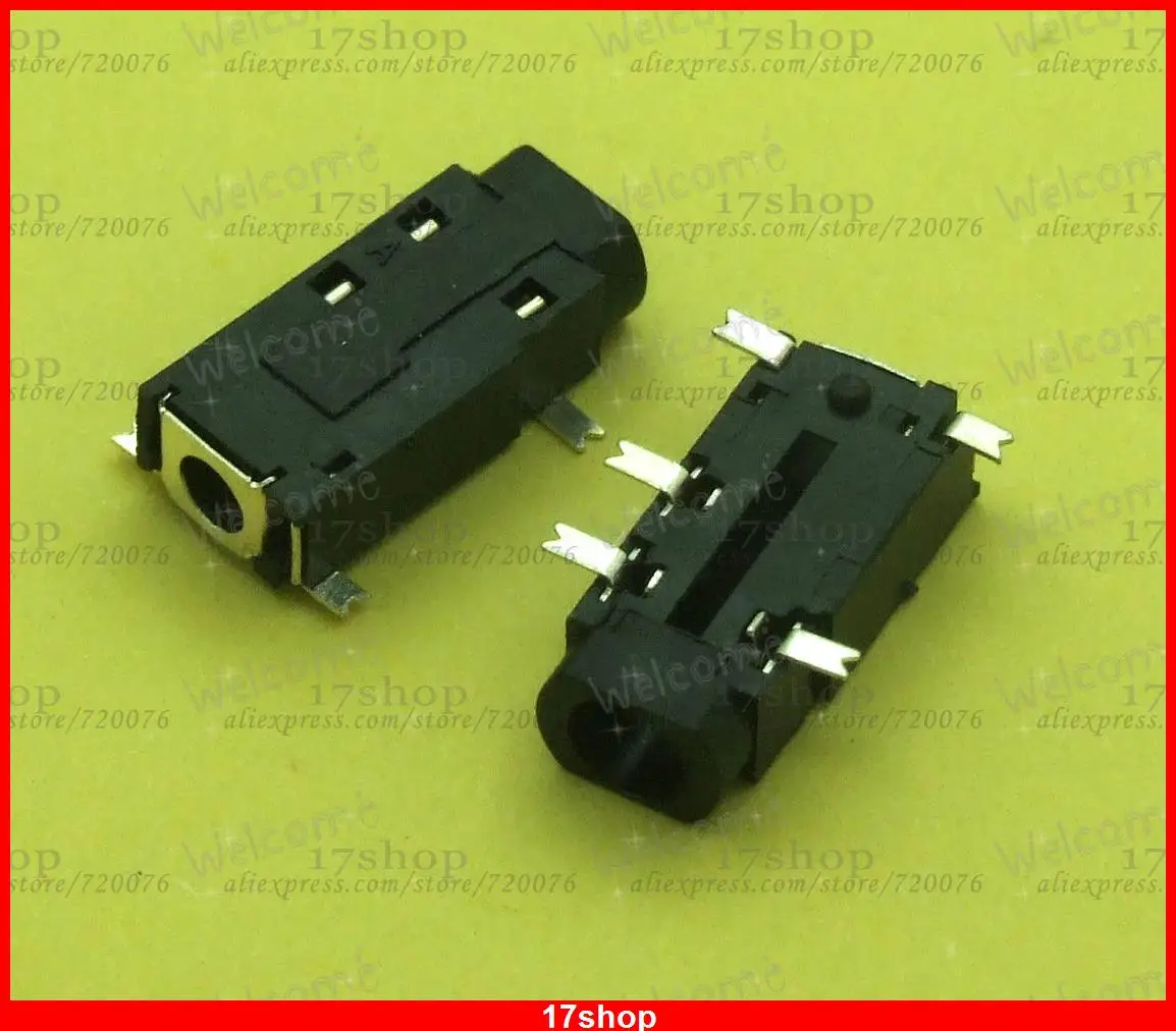 500PCS 5 Pin SMT SMD 1 8 3 5mm Socket Stereo Jack Audio for Headphones PJ 381
