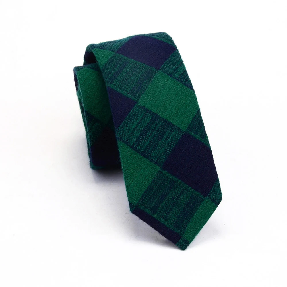 GUSLESON качественный хлопковый Тонкий Галстук Модные 6 см шерстяные кашемировые галстуки для мужчин свадебные галстуки узкие клетчатые вечерние галстуки Gravatas - Цвет: 10