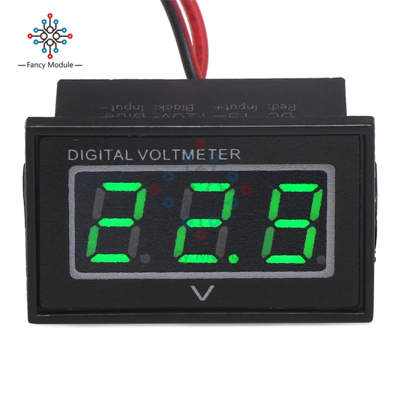 Waterproof Digital Voltmeter Voltage DC 2.5-30V Green LED Vehicles Motor Volt Panel Meter | Инструменты
