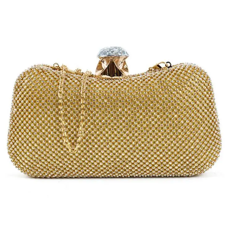 Buy New arrival Golden/silver rhinestone evenning bags party/wedding purse free
