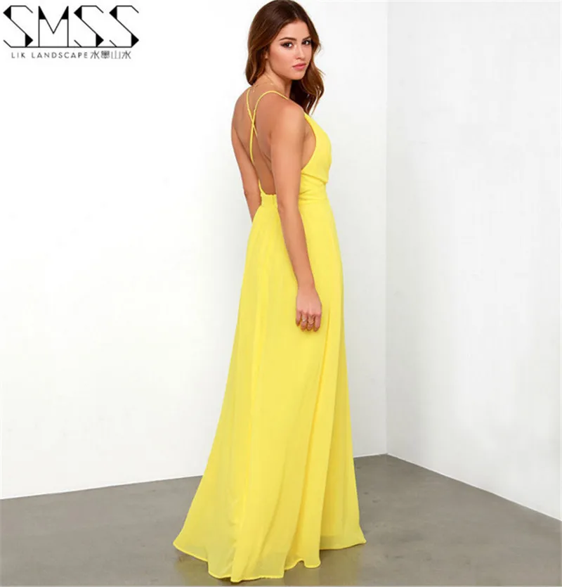 yellow summer maxi dress