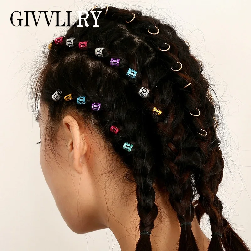 GIVVLLRY Mixed Color Dreadlocks Hair Clips Set Ethnic Punk Braid DIY