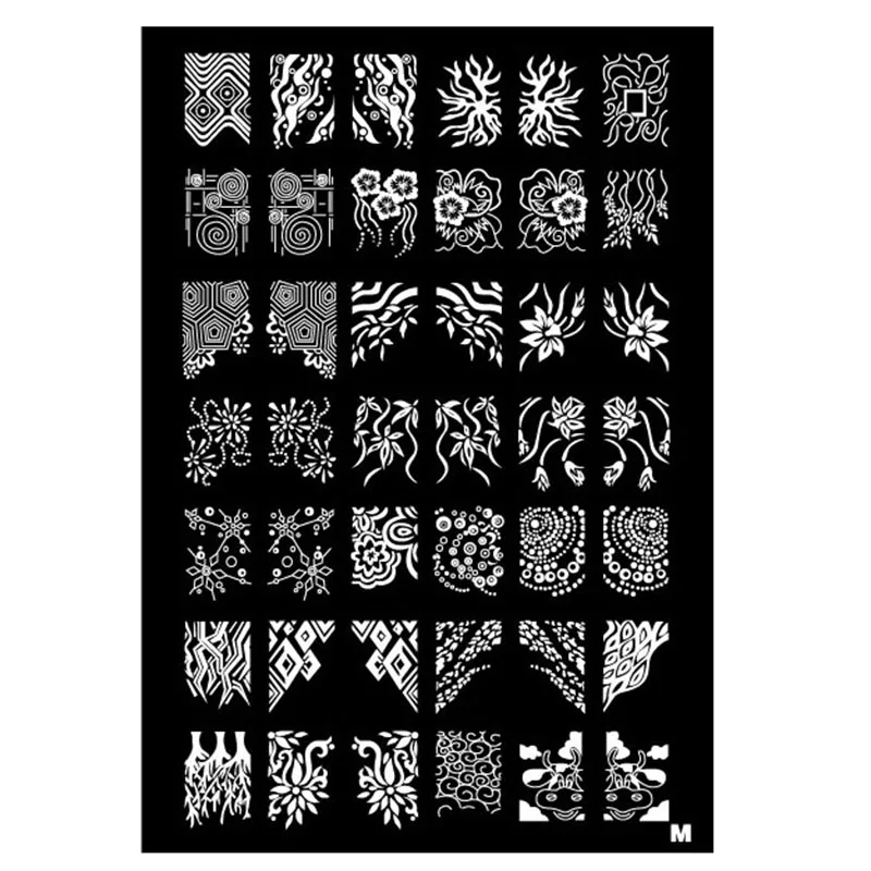 Preise ÜBERRASCHUNG! Nur eine Große Größe Platte Serie L T 9 Verschiedene Designs14.8x21cm Nail art Bild Platte Nagel Werkzeuge JT183