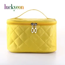 Luckyeon плед макияж случае складные дамские сумки для косметики высокой емкости портативные дорожные сумки для хранения на продажу