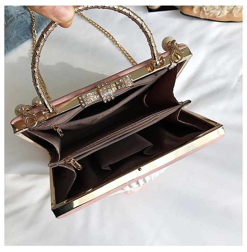 Embossed Flowers Women Handbags Luxury Rose Chain Lady Leather Shoulder Bag Evening Party Female Travel Crossbody SS3529 (3)