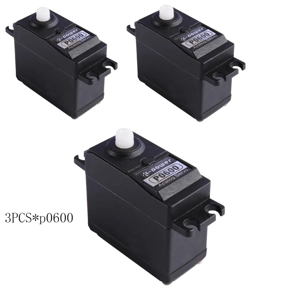 

3pcs K-power P0600 Analog Brushed Servo 6kg JR plug Plastic Gear servo for RC Model part /rc plane heli boat car robot