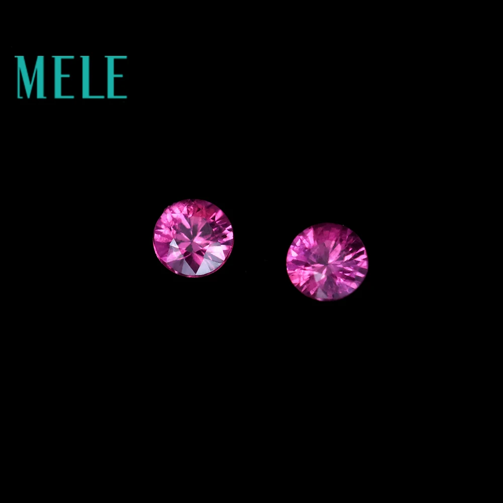 MELE natural red ruby loose gemstone for jewelry DIY making,2.75mm 0.1ct round cut blood lost tone wiht high quality