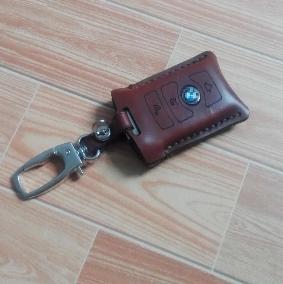 Genuine Leathe  Key Case Keychain Fit  FOR BMW 7 SERIES E65 E66 E67 E68 REMOTE KEY Shell -2