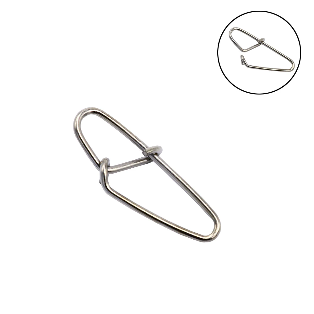 

100pcs Lock Fishing Snaps Stainless Steel Fishing Hook Connector Fishing Accessories Fish Tool