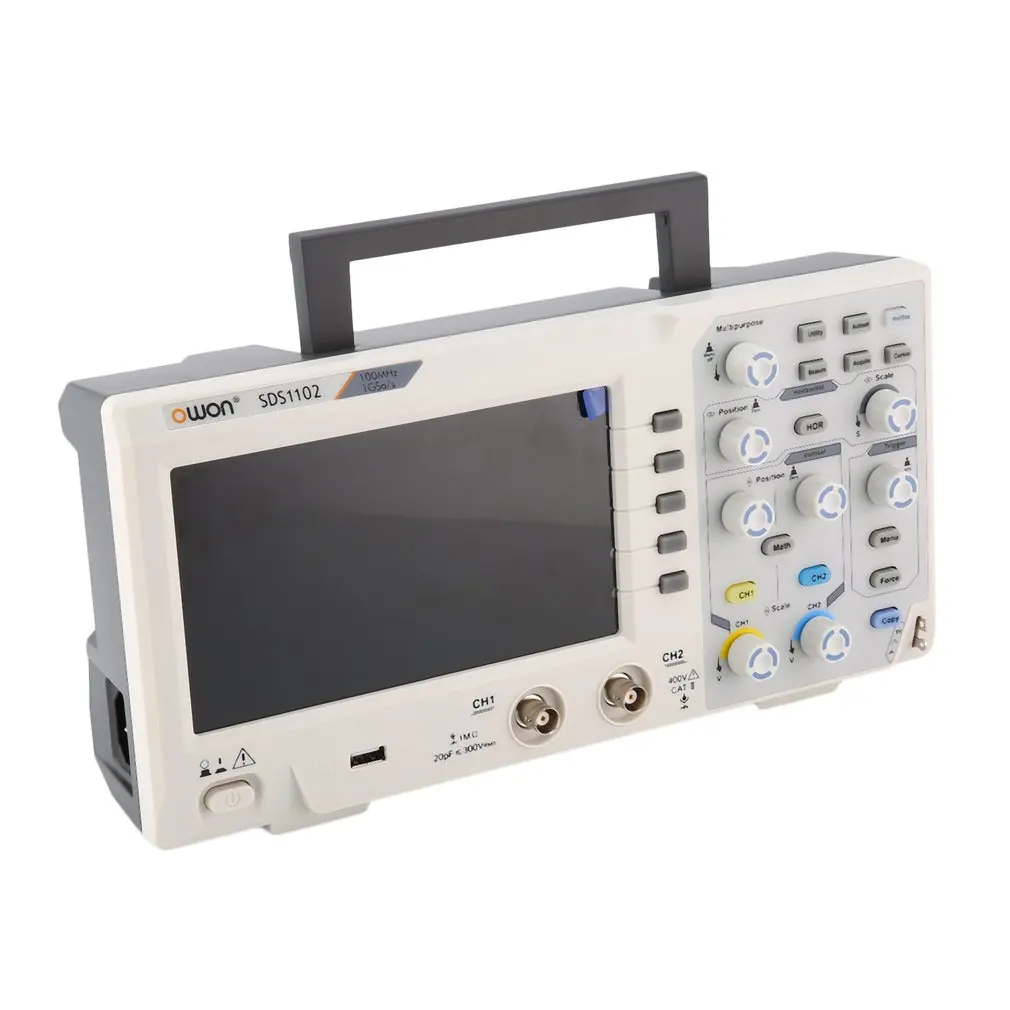 OWON SDS1102 Oscilloscopio Digitale 2-Channel 100MHZ 1GS//s Oscilloscopio EU Plug