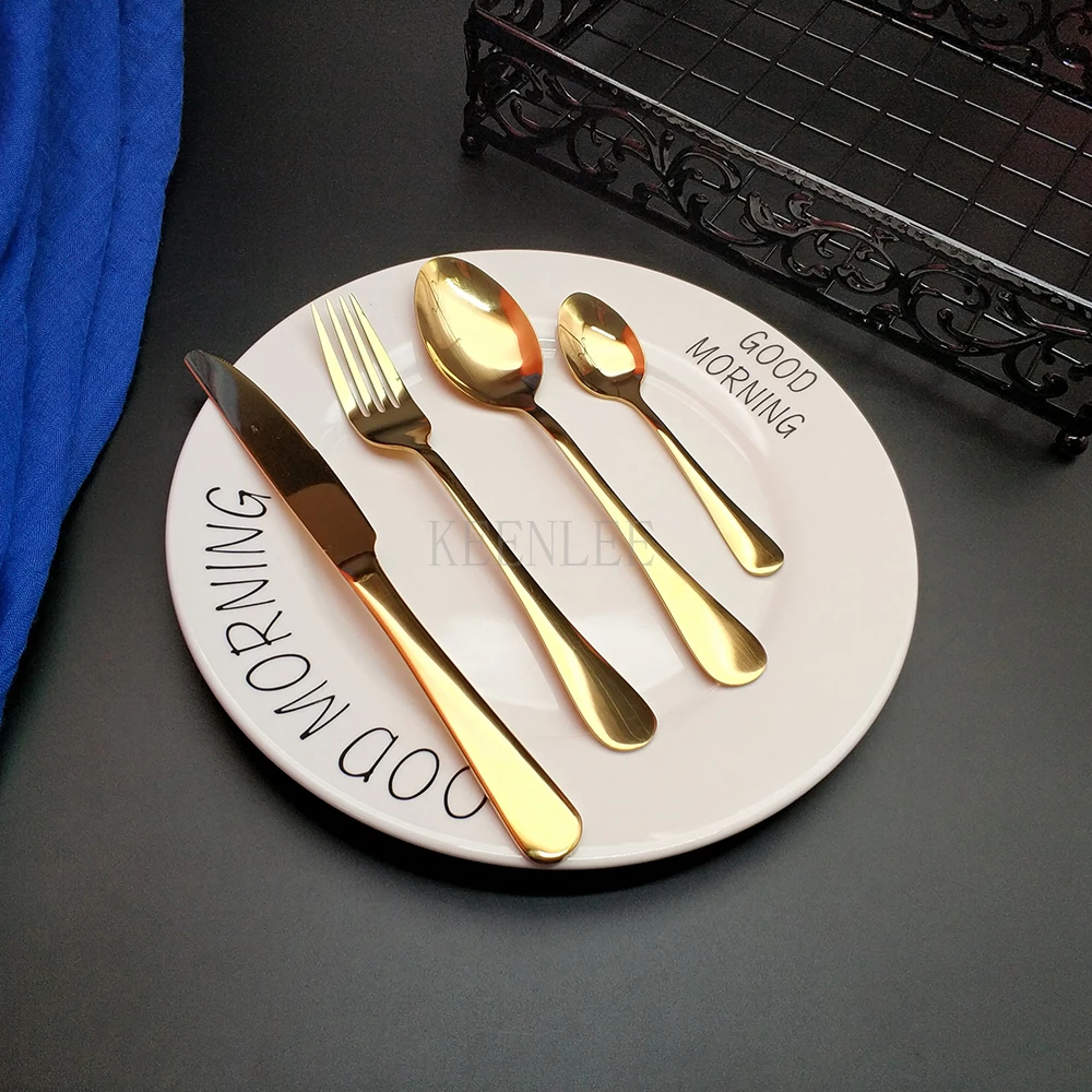 24 шт. красочные столовая посуда высокое качество нержавеющая сталь ножи вилы ложка столовые приборы, для кухни еда посуда набор
