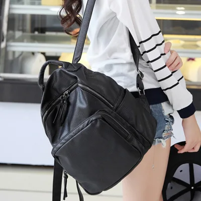 2017 new shoulder bag casual pu ladies backpack trend student bag